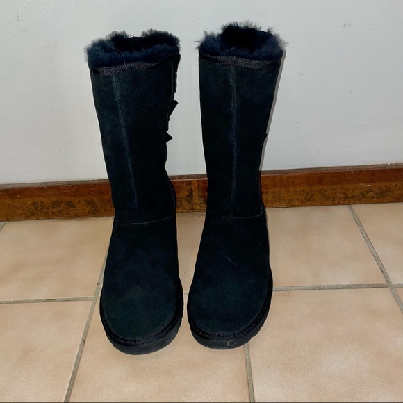 Ugg Everleigh 1005386 Tall Sheepskin Boots w/ Bows NEW - Picture 1 of 8
